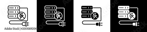 Фотография Outage Icon In Outline And Glyph Styles With Black And White Variations