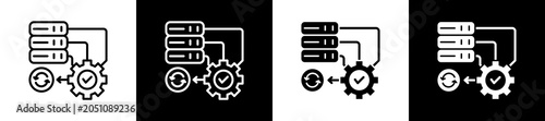 Tableau sur toile Recovery Icon In Outline And Glyph Styles With Black And White Variations