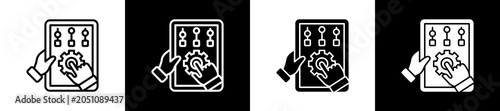 Фотография Control Icon In Outline And Glyph Styles With Black And White Variations