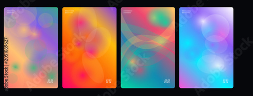 Foto Vibrant abstract backgrounds, colorful gradient textures, neon effects, decorati