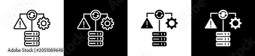 Fotografie Stability Icon In Outline And Glyph Styles With Black And White Variations