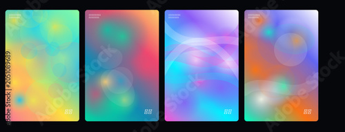 Foto Holographic backgrounds, colorful gradient effects, abstract textures, 4k ui ele