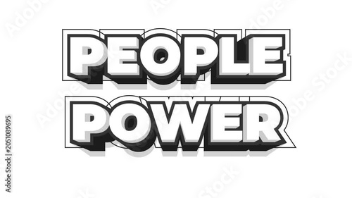 Animated looping people power text background
