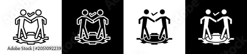 Konstfotografi Welcome Icon In Outline And Glyph Styles With Black And White Variations