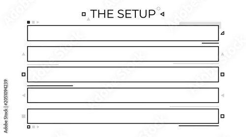 The setup of blank rectangles.