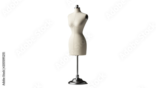 Fotografie Female dress form mannequin with metal stand and base