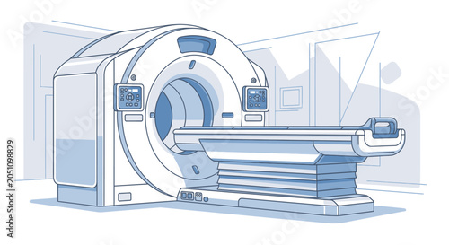 Mri scanner in modern hospital radiology room