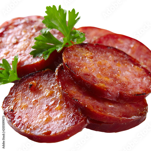 salami on white
