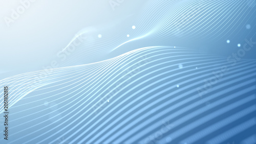 Soft blue wave background with flowing data lines, blurred digital motion, clean technology surface and modern business network patterns