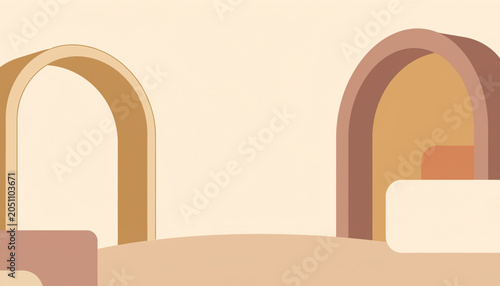 Minimal Double Arch Frame Composition with Modern Copy Space Layout