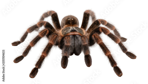 Schilderij op canvas Hairy brown tarantula spider with segmented legs