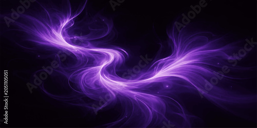 Canvas-taulu Abstract Purple Swirls: Mesmerizing purple energy swirls and dances in the darkness, creating an ethereal and abstract visual spectacle