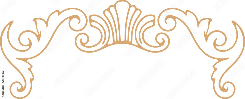 Fototapeta premium Baroque Frame Ornament Scrollwork Line