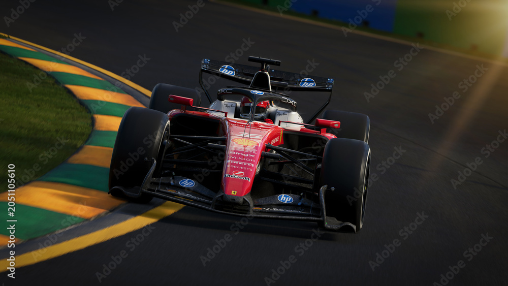 Obraz premium Ferrari F1 2026 3D illustration, 8 jun, 2026, Sao Paulo, Brazil.