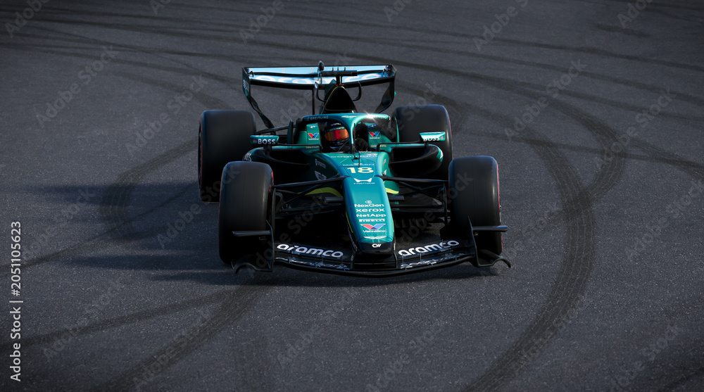 Obraz premium Aston Martin F1 2026 3D illustration, 8 jun, 2026, Sao Paulo, Brazil.