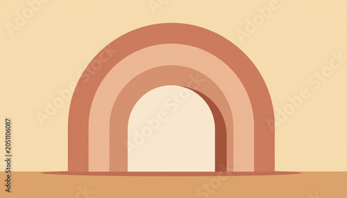 Minimal Nested Arch Composition with Elegant Copy Space Layout