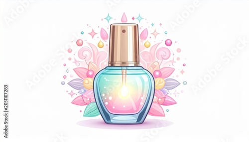 Perfume bottle floral fantasy design