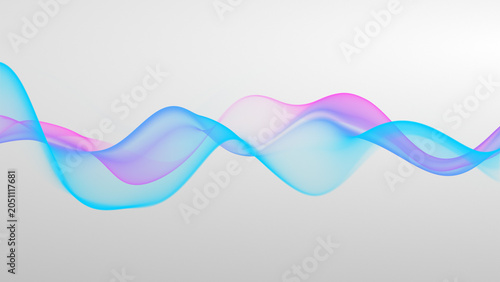 Abstract Elegant Smooth wave. Cyan Pink Flowing Wave Lines on White Background. Transparent Gradient Mesh Ribbons with Smooth Liquid Flow, Minimal Futuristic Technology Design.
