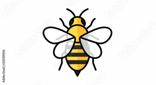 Simple flat design cartoon honeybee insect vector illustration