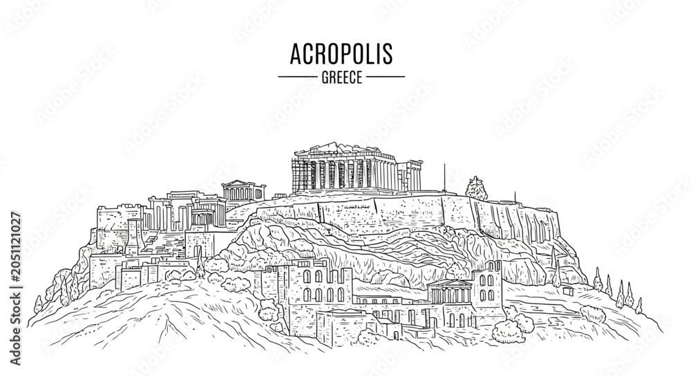 Naklejka premium Acropolis of Athens Greece Ancient Architecture.