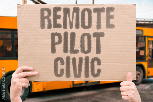 Canvas Print "Remote pilot civic" Drone operator far from battlefield