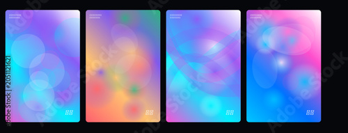 Foto Vibrant abstract backgrounds, colorful fluid designs, neon gradient textures, se