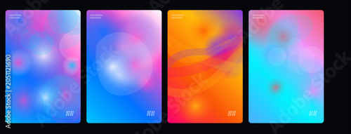 Foto Vibrant abstract backgrounds, colorful gradient textures, neon geometric pattern