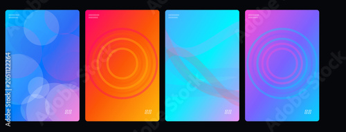 Konstfotografi Gradient background, neon color scheme, abstract mobile wallpaper, vector design