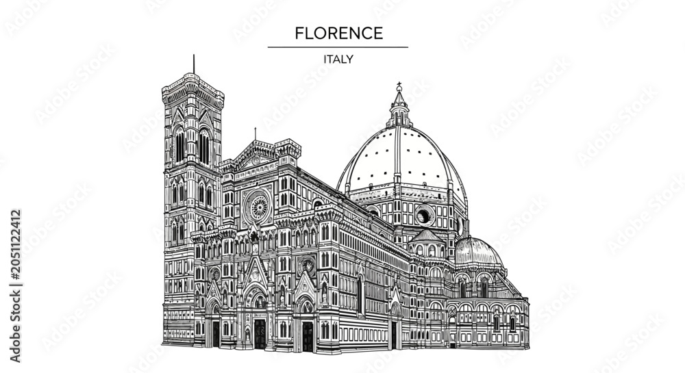 Obraz premium Florence Italy Cathedral Landmark Architecture.