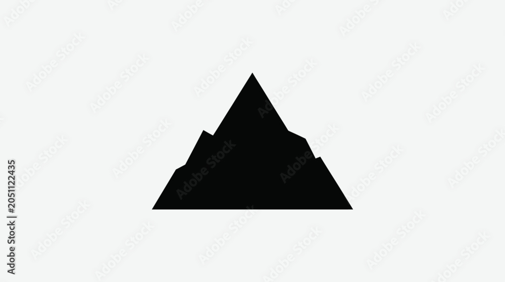 Fototapeta premium A minimalist black mountain range silhouette.