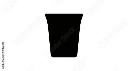 Drinking glass silhouette displays a classic tumbler shape suitable for restaurant menus or hospitality industry branding that requires a clean and recognizable icon for beverage service selections.