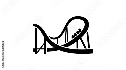 Canvastavla Rollercoaster tracks loop through the air to symbolize the thrill of amusement park entertainment and the excitement of extreme outdoor recreational activities