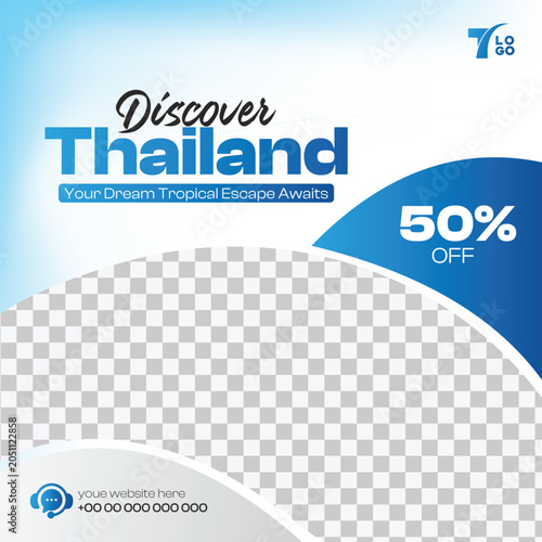 Discover Thailand Travel Social Media Post Template