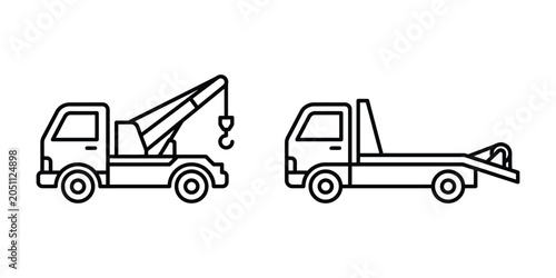 Fotografie Tow Truck icon line art vector illustration design