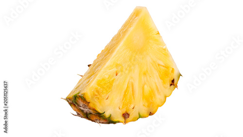 Canvastavla Fresh ripe triangular wedge slice chunk of pineapple fruit isolated on transpare