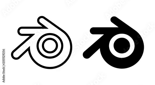 Εκτύπωση καμβά Blender Logo Vector Icon, 3D Software Symbol, Graphic Design Tool, Digital Art A