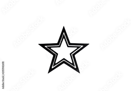 Black outline star shape isolated on transparent background