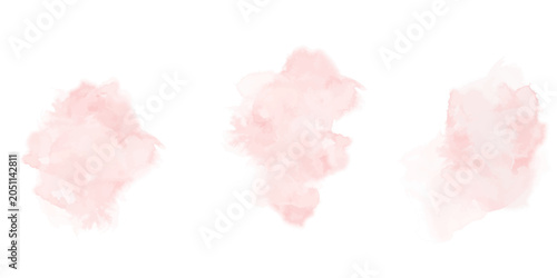 Beige watercolor blob collection. Liquid watercolour texture splash effect set. Pastel brown round ink or paint brush stroke shape elements. Vector cream ecru wet color splatters, spots, stains, drops