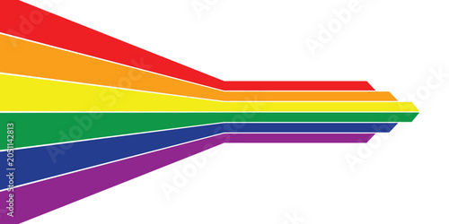 Retrofuturism poster design with pride month rainbow trendy retro line style. Modern art poster retro vintage style stripes background template lines shapes vector design