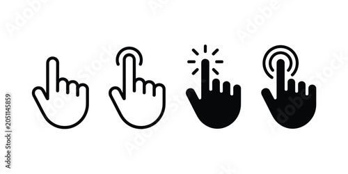 Foto Pointer cursor computer mouse icon hand cursor symbol concept for clickable link