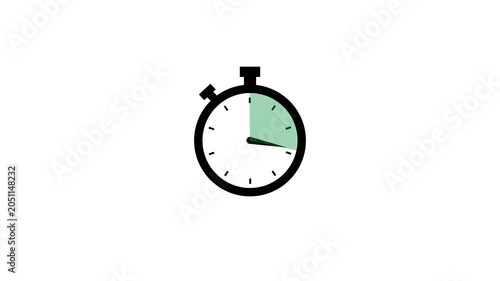 Digital 20-second stopwatch with green progress highlight isolated on white background