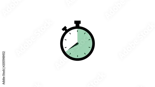 Digital 40-second stopwatch with green progress highlight isolated on white background
