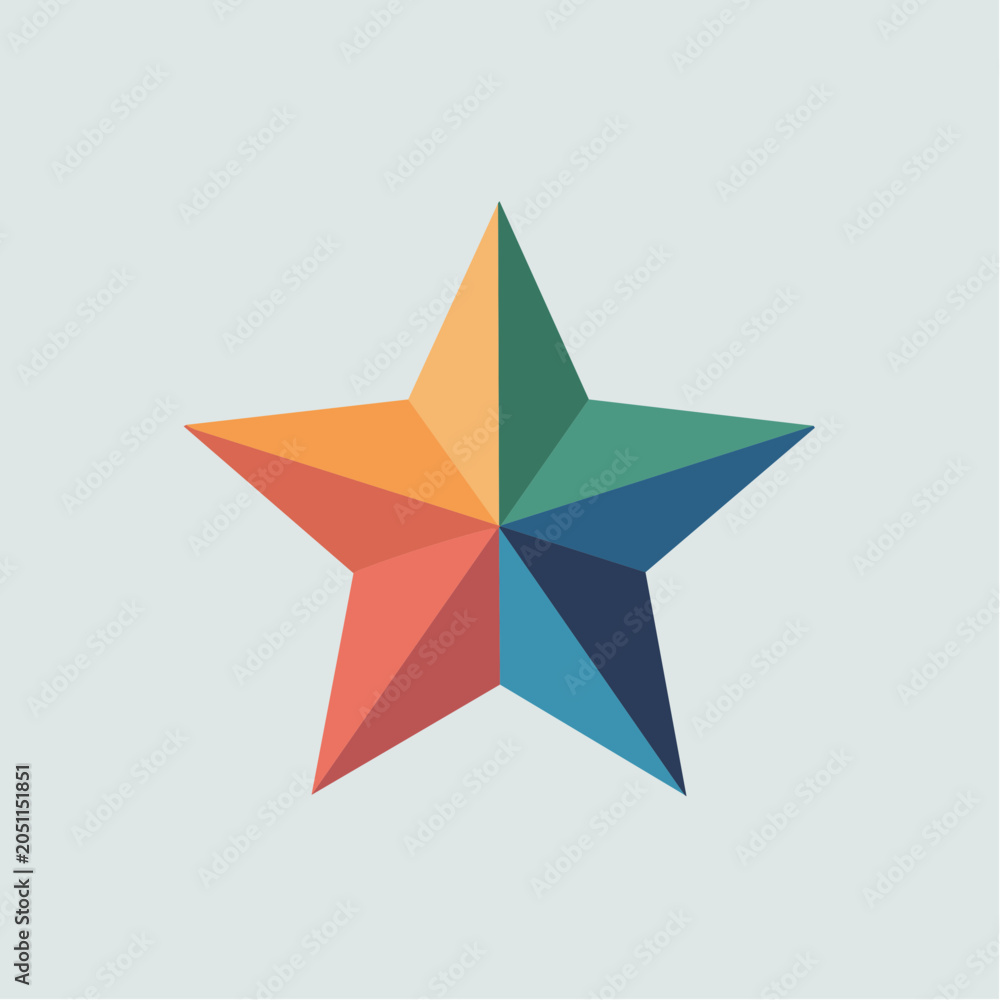 Obraz premium Multicolored star shape graphic design