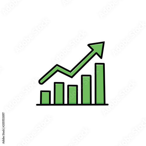 business graph with arrow