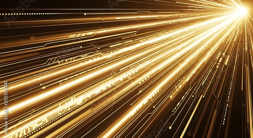 Golden abstract light trails.