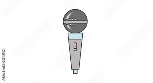 Stylized microphone illustration isolated on white background for design use