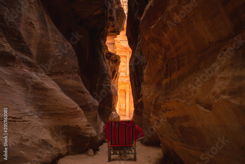 Canvastavla Th Siq, main entrance to Petra in Jordan
