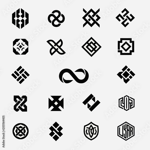 Abstract Geometric Logos and Icons Collection, Modern Design Elements