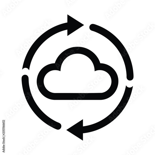 Cloud Synchronization Icon, Transfer, Seamless, System