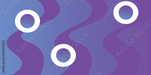 Konstfotografi Abstract geometric background with wavy paths and gradient spheres